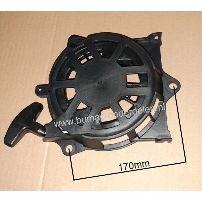 Starter compleet voor Honda motoren GC135, GC160, GCV135, GCV160, GCV190  Startmechanisme met 2 kunststoffen Startpallen,  Startmechanisme voor Motoren op Grasmaaiers, Trilplaten, Generatoren, Kooimaaiers, Houtversnipperaars, Waterpompen, Compressoren, Bl