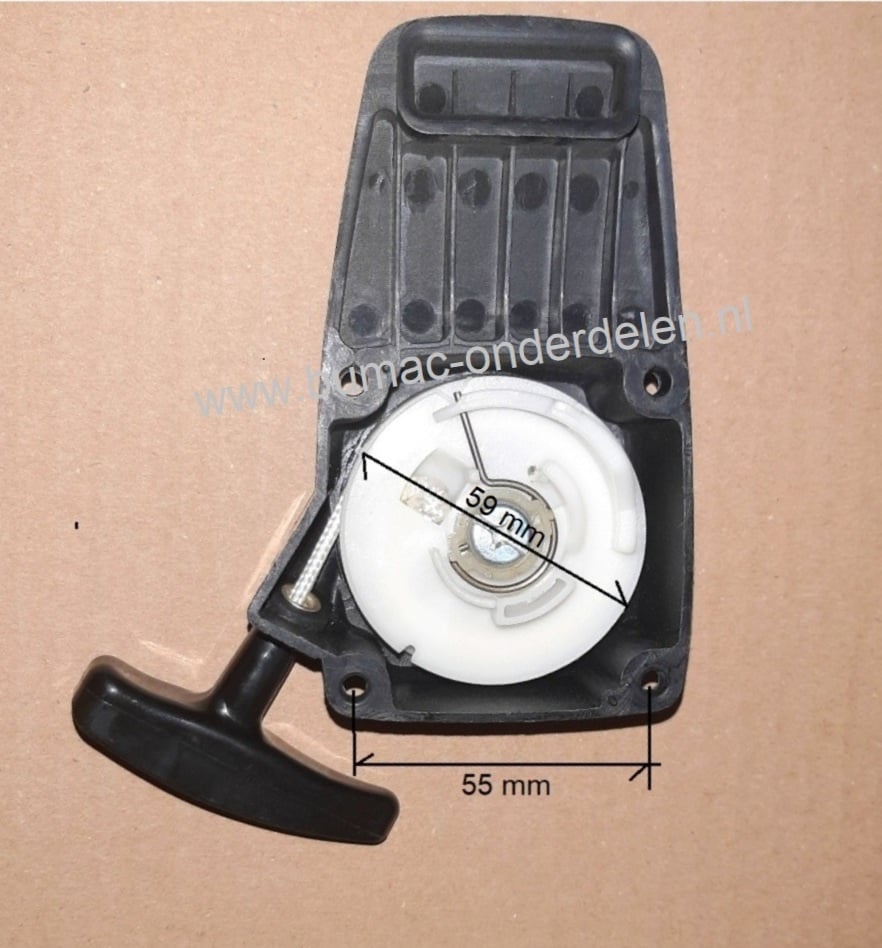 Complete Handstarter voor Robin/Subaru model EH025  motoren op Bosmaaiers, Bermmaaiers, Strimmers, Sleuvenstamper, Heggenscharen e.d