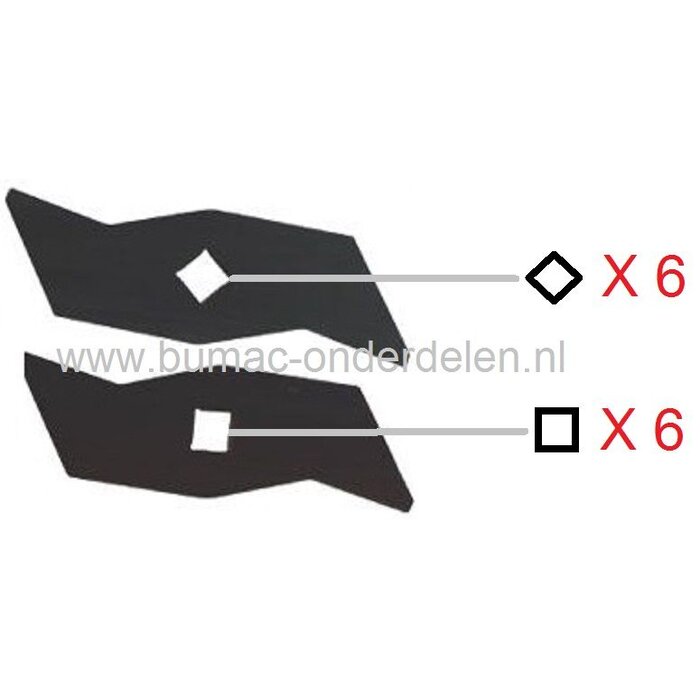 Verticuteermes Alko, Set van 12 Stuks, voor Modellen 360 VE - 380 VE - 380 VBS - HBOV 1600 - ELV 1300 - Top Garden 400 E, Verticuteermachine