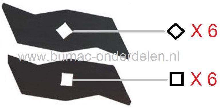 Verticuteermes Alko, Set van 12 Stuks, voor Modellen 360 VE - 380 VE - 380 VBS - HBOV 1600 - ELV 1300 - Top Garden 400 E, Verticuteermachine