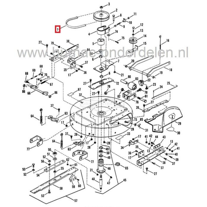 V snaar Maaidek voor Snapper, Simplicity, Murray, Noma Zitmaaiers met 33 Inch, 84 Cm Maaibreedte, Aandrijfriem voor de Maaimessen, V-snaar Maaidekaandrijving, Aandrijfriem SNAPPER ELT140H331KV