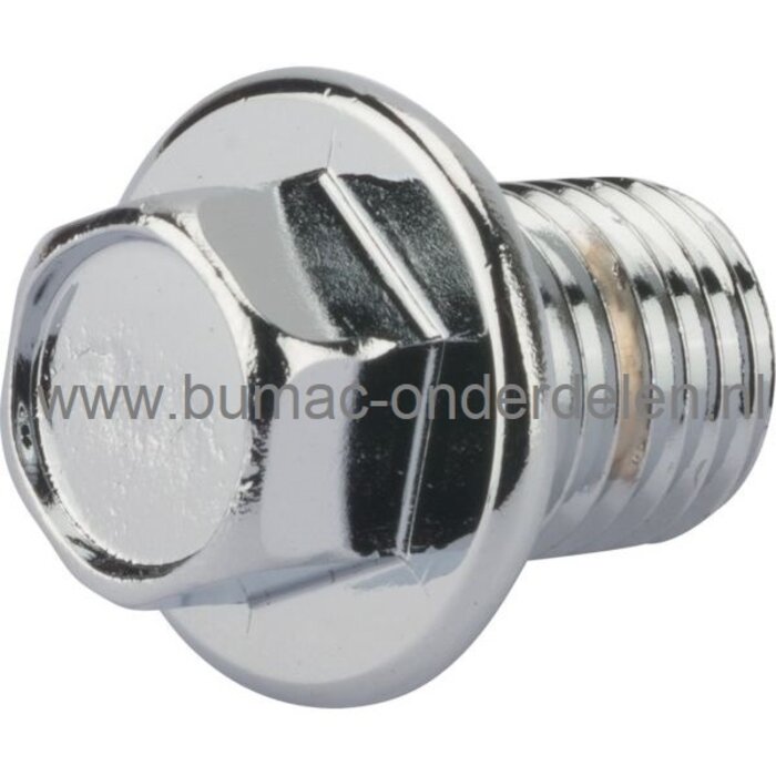 Olieaftapbout voor Honda GC120, GX240, GX270, GX340, GX390 Motoren op Aggregaat, Generator, Houtversnipperaar, Trilplaat, Waterpomp, Tuinfrees, HONDA Olie Aftapplug, Carterplug, Oliestopbout, Ledigingdop, GC 120, GX 240, GX 270, GX 340, GX 390