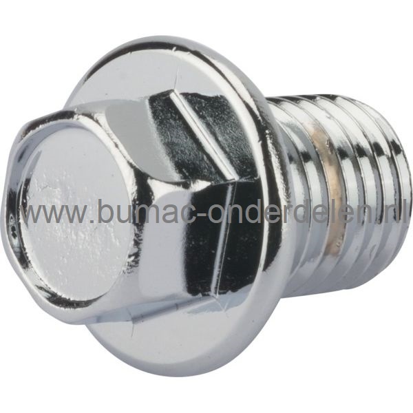 Olieaftapbout voor Honda GC120, GX240, GX270, GX340, GX390 Motoren op Aggregaat, Generator, Houtversnipperaar, Trilplaat, Waterpomp, Tuinfrees, HONDA Olie Aftapplug, Carterplug, Oliestopbout, Ledigingdop, GC 120, GX 240, GX 270, GX 340, GX 390