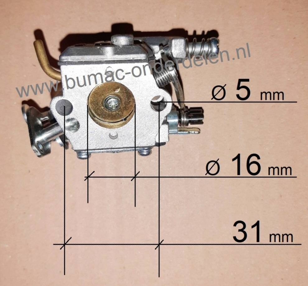Carburateur voor Husqvarna-McCulloch-Poulan Kettingzagen - Motorzagen Carburateur o.a.  voor model HUSQVARNA: 136, 136 LE, 137, 137 E, 141, 141 LE, 142 E, McCULLOCH: M 4620,  Mac 2818 AV, Poulan: PN 4620, Carburator, HUSQVARNA: 136LE, 137E, 141LE, 142E, M