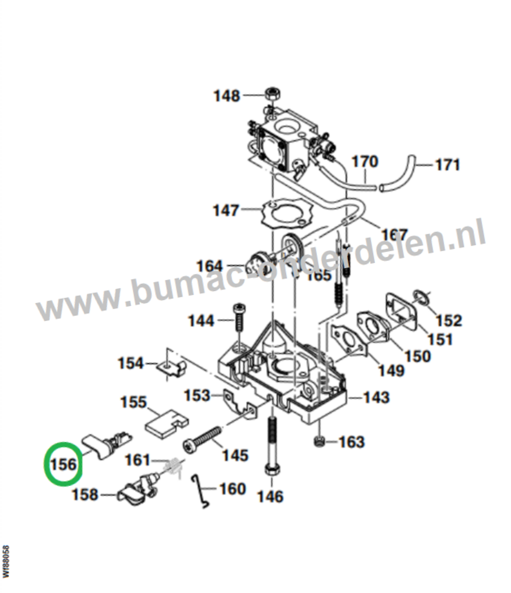Stophendel voor PS33, PS39, PS330, PS340, PS341, PS342, PS344, PS400, PS401, PS410, PS411, Makita DCS341, DCS342, DCS344, DCS400, DCS401 Kettingzagen van Dolmar - Makita Stopknop