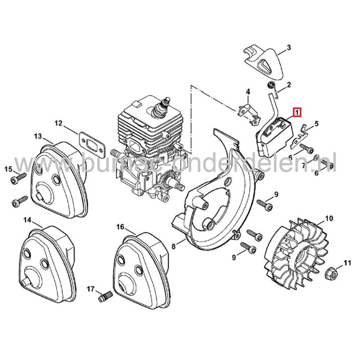 Ontstekingsspoel voor Stihl BG56, SH56, BG86, SH86 Bladblazers, STIHL Electronische Ontstekingsmodule voor BG 56, SH 56, BG 86, SH 86, Bladblazers, Bladzuigers, Elektronische Ontsteking, Bobine ,Stihl Ontstekingsdelen, onderdeel
