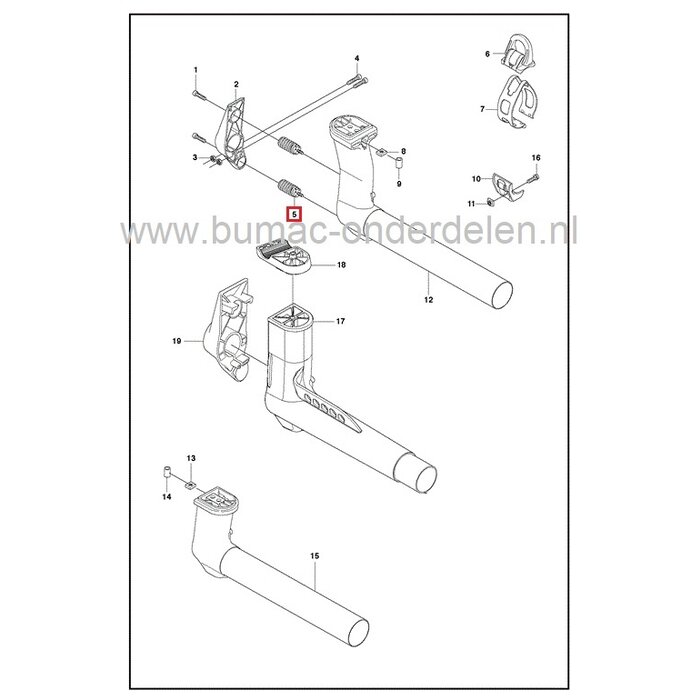 Trillingsdemper voor Husqvarna, Jonsered, Partner, McCulloch Bosmaaiers, Bermmaaiers, Trimmers, Anti Vibratieveer Electrolux, Husqvarna 343, 345, 545, Jonsered BC2145, CC2145, FC2145, CC2245, FC2245, Vibratiedemper, Dempveer, Veer Trillingsdemper
