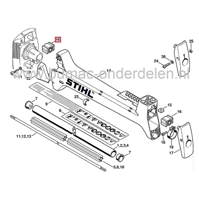 AV Rubber voor Stihl Bosmaaiers, Trimmers, Bermmaaiers, STIHL Trillingsdemper voor FS300, FS310, FS350, FS400, FS450, FS480, Vibratiedemper, Antivibratierubber, Ophangrubber, onderdeel