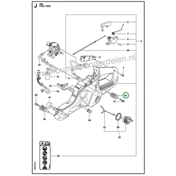 Trillingsdemper voor Husqvarna, Jonsered, Partner, McCulloch Kettingzagen