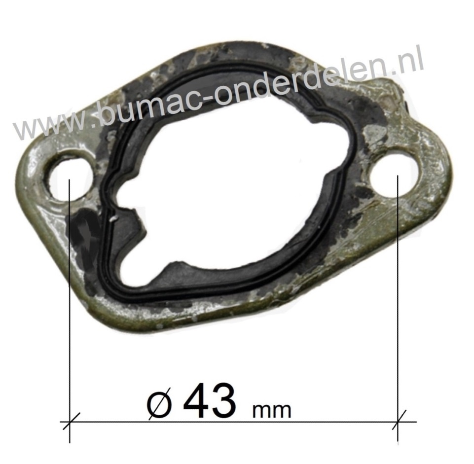Pakking - Tussenring voor Loncin  G160F, G200F, G200FD, G200FQ,  LC168F-1, LC168F-2, LC168F-2H Carburateur Flenspakking, Inlaatpakking