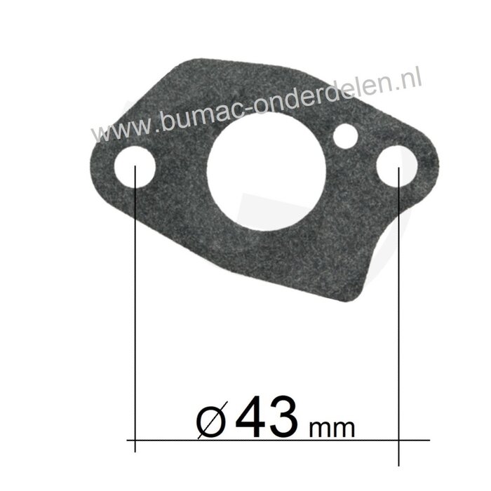 Inlaatpakking voor LONCIN G160F, G200F, G200FD, G200FQ, LC168F-1, LC168F-2, LC168F-2H Dichting voor Carburateur op Loncin motoren Aggregaat, Generator, Grasmaaier, Houtversnipperaar, Tuinfrees, Verticuteermachine, Waterpomp, Veegmachine