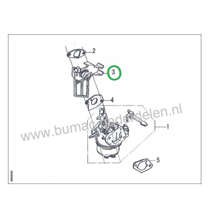 Spruitstuk voor Loncin G160F, G200FD voor op Aggregaat - Truinfrees - Waterpomp - Houtversnipperaar - Generator Trilplaat, Sneeuwruimer  enz
