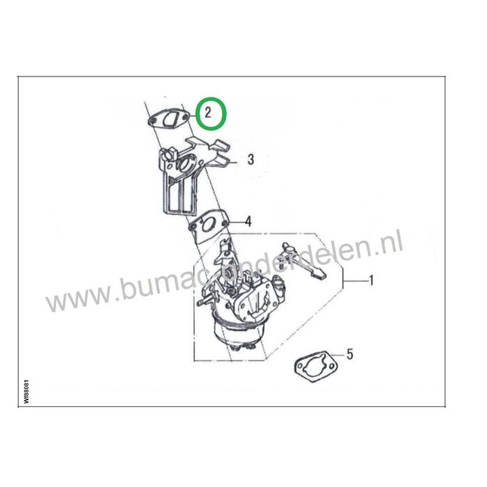 Pakking voor isolator op o.a.  G160F, G200F, G200FD, LC168F-1, LC168F-2, LC168F-2, LC1P61FA, LC1P65FA, LC1P68FA, LC1P70FA, LC1P70F tussen Carburateur en Cilinder Pakking voor LONCIN Motoren op Aggregaat, Generator, Golfbaanmachines, Veegmachine, Houtversn