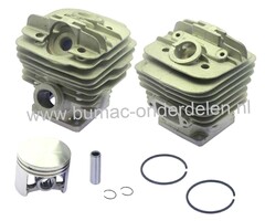 Cilinderset Ø 48 mm voor Stihl 034 - 036 - MS360, Kettingzaag - Motorzaag, Cilinder met Zuiger en Veren Compleet, Cilinder met Boring voor Decompressieklep, onderdeel