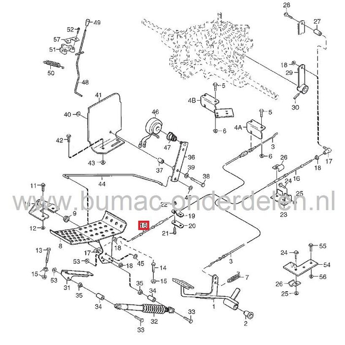 Kabel van Pedaal naar Hydrostaat voor onder andere Stiga Park Pro, Gaskabel - Koppelingskabel, Stiga - Castelgarden - Mountfield - Alpina, Frontmaaier