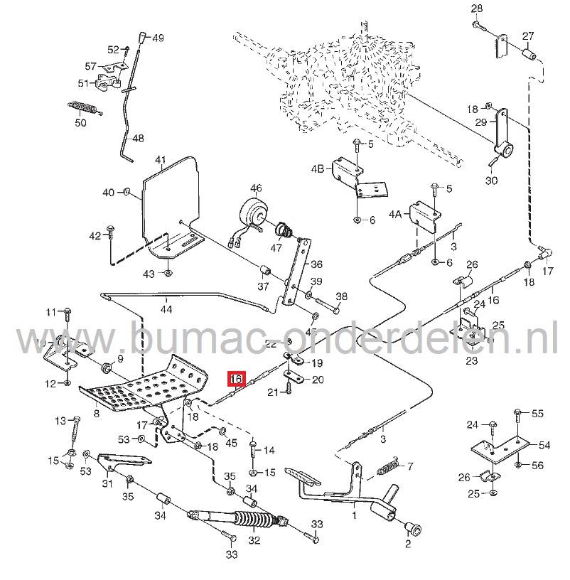 Kabel van Pedaal naar Hydrostaat voor onder andere Stiga Park Pro, Gaskabel - Koppelingskabel, Stiga - Castelgarden - Mountfield - Alpina, Frontmaaier