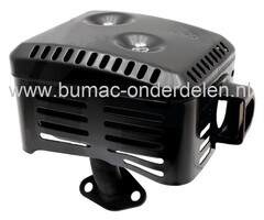 Uitlaat voor Loncin G160F en G200F Motoren op Trilplaat, Aggregaat, Generator, Waterpomp, Tuinfrees, Houtversnipperaar, LONCIN Knaldemper voor G 160 F, G 200 F, Knalpot