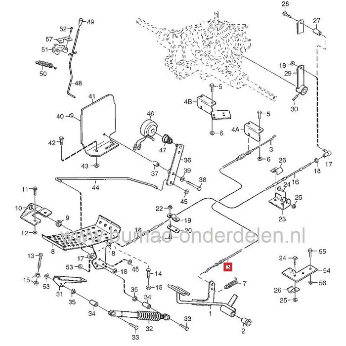Sitga Koppelingskabel - Remkabel voor Modellen Park Pro 16 - Park Pro 18 - Park Pro 20, Stiga - Castelgarden - Mountfield - Alpina, Frontmaaier, onderdeel