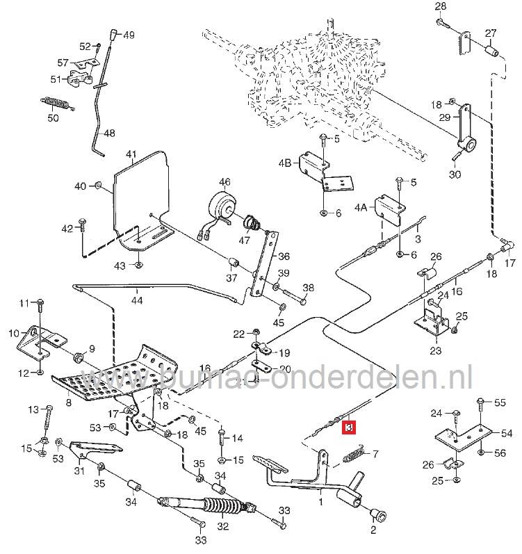 Sitga Koppelingskabel - Remkabel voor Modellen Park Pro 16 - Park Pro 18 - Park Pro 20, Stiga - Castelgarden - Mountfield - Alpina, Frontmaaier, onderdeel