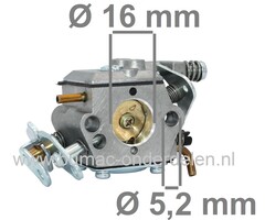 Carburateur  voor Kettingzagen  Husqvarna, Partner, Jonsered, McCulloich, Poulan 351,352, 370, 371, 390, 391, 401, 420,  Jonsered: 2035 CS2137, McCulloch: Mac Cat 436, Mac Cat 440, Mac Cat 441, Mac Cat 442,Poulan 2250, 24