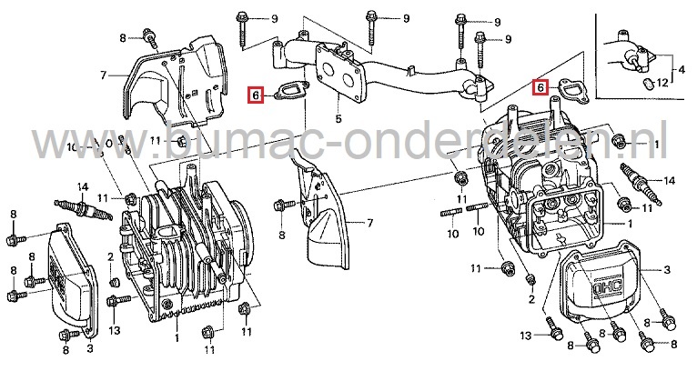 Inlaatpakking voor Honda GCV520 en GCV530 Motoren op Zitmaaiers, Frontmaaiers, Tuintrekkers, HONDA Pakking voor Inlaatspruituk GCV 520, GCV 530, Dichtingen