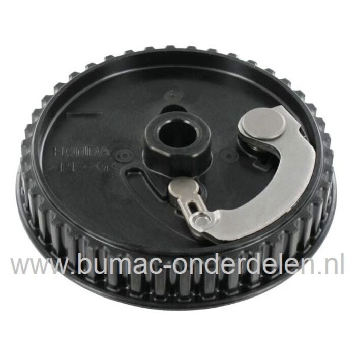 Nokkenastandwiel voor Honda GCV520, GCV530, GXV520, GXV530 Motoren op Zitmaaiers, Frontmaaiers, Tuintrekkers, Getande Poelie voor Nokken As, Riemschijf, Pouly, HONDA GCV 520, GCV 530, GXV 520, GXV 530 Motor