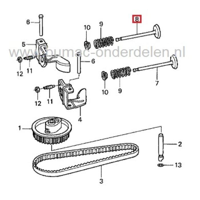 Uitlaatklep voor Honda GCV520, GCV530, GXV520 en GXV530 Motoren op Zitmaaiers, Frontmaaiers, Tuintrekkers, HONDA Uitlaat Klep, GCV 520, GCV 530, GXV 520, GXV 530, Honda Motordelen