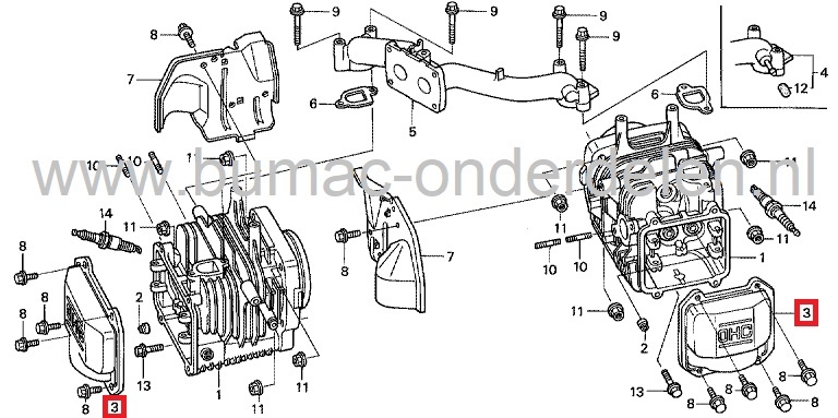 Klepdeksel voor Honda GCV520, GCV530, GXV520 en GXV530 Motoren op Zitmaaiers, Frontmaaiers, Tuintrekkers, HONDA Cilinderkopdeksel voor GCV 520, GCV 530, GXV 520, GXV 530 Motor, Kleppendeksel, Honda Motordelen