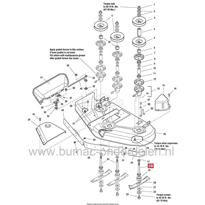 Mesas Links voor Simplicity, Murray, Noma Zitmaaiers met 50 Inch - 127 Cm Maaidek