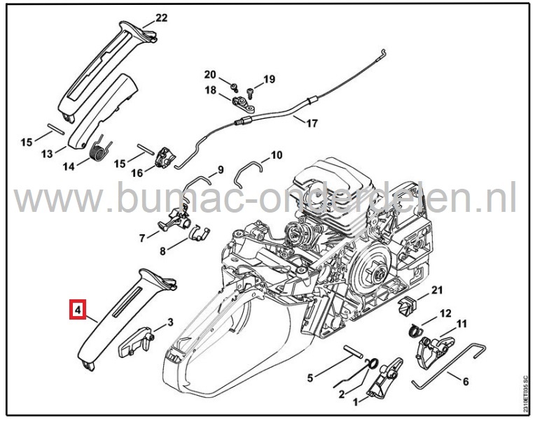 Bovenste Handgreep voor Stihl MS231, MS241, MS251 Kettingzaag, Handvat Afdekplaat voor Stihl Motorzaag MS 231, MS 241 en MS 251 Kettingzagen, Motorzagen, Bovenste deel van Handvat