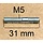 Tapeind  M5x31 mm voor Bevestigen van Afdekkap Stihl Kettingzaag 024, 026, 034, 036, 042, 048, 088, MS240, MS260, MS340, MS341, MS360, MS361, MS880 Draadeind M5 x 31 mm Lengte voor Cilinderdeksel