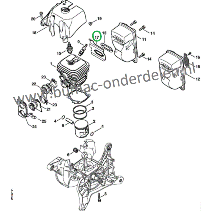 Hitteschild voor Stihl TS410, TS410A, TS410AZ, TS410Z, TS420A, TS420Z Bandenzaag, Doorslijper Koelplaat, onderdeel