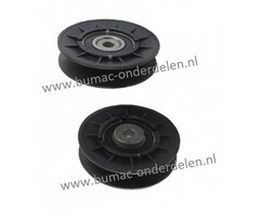 Gelagerde V-snaarpoelie voor Zitmaaiers Frontmaaiers, Tuintrekker van Husqvarna, Jonsered, McCulloch, Partner, Zenoah PROFLEX 1200, PROFLEX 18, PROFLEX 20, R112C, R115, R15 T,  R214 T,    R215 TX, R216, R316 T, R318, R320, RIDER 1030 BIOCLIP, RIDER 111B,