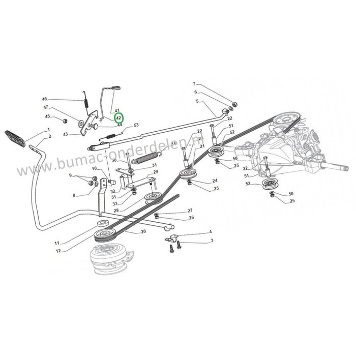 Remhendel  voor  STIGA, Castelgarden. Mountfield, Alpina Zitmaaier - Frontmaaier - Tuintrekker SD 98 13/14