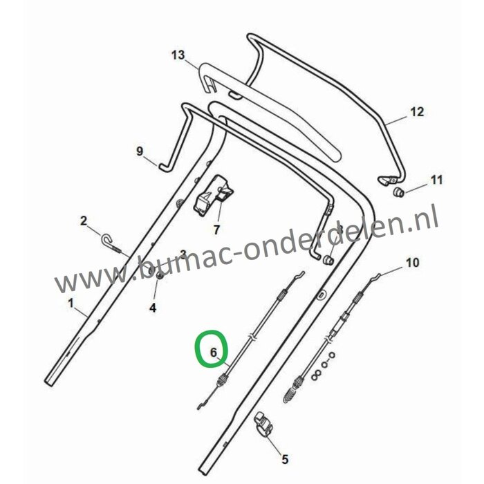 Motorremkabel voor Stiga, Castelgarden, Alpina, Mountfield Grasmaaiers, Benzinemaaiers, Loopmaaiers, Cirkelmaaiers, 510HT, 51-145H, 534WSH4, A510, A53, AL5-51, AL6-46, AL6-51, BGPRO-SERIE2, BL510, NTL484, NTL534, COMBI48, COMBI53, EASY46, EP484, EP534, JU