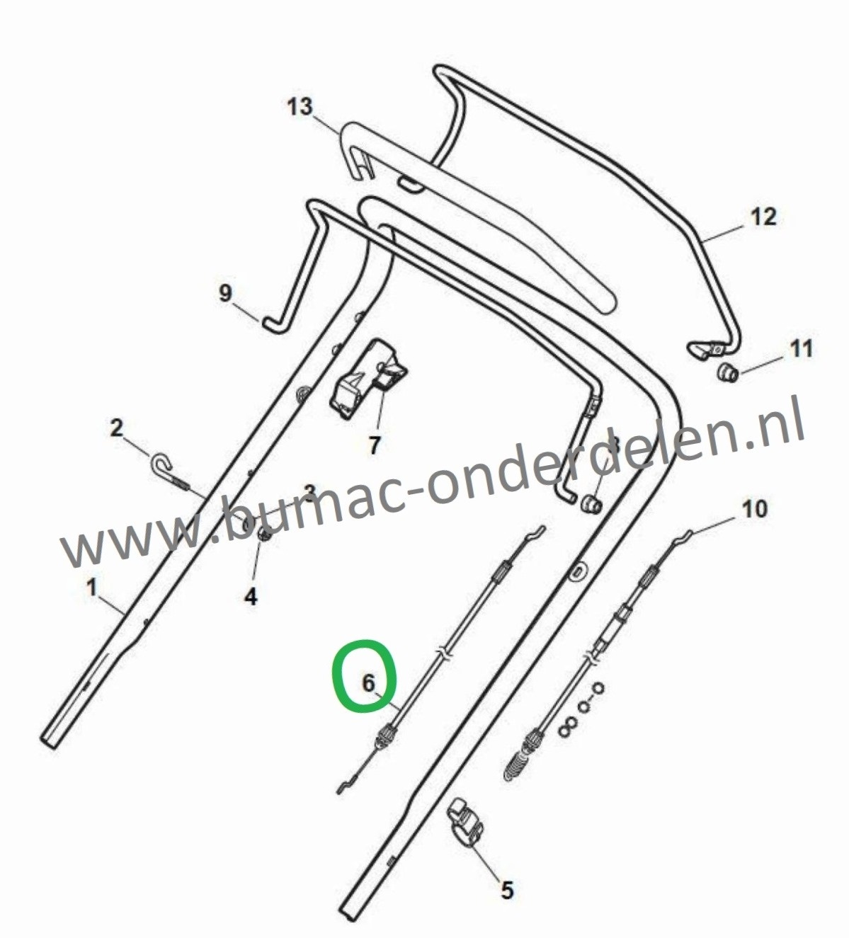 Motorremkabel voor Stiga, Castelgarden, Alpina, Mountfield Grasmaaiers, Benzinemaaiers, Loopmaaiers, Cirkelmaaiers, 510HT, 51-145H, 534WSH4, A510, A53, AL5-51, AL6-46, AL6-51, BGPRO-SERIE2, BL510, NTL484, NTL534, COMBI48, COMBI53, EASY46, EP484, EP534, JU