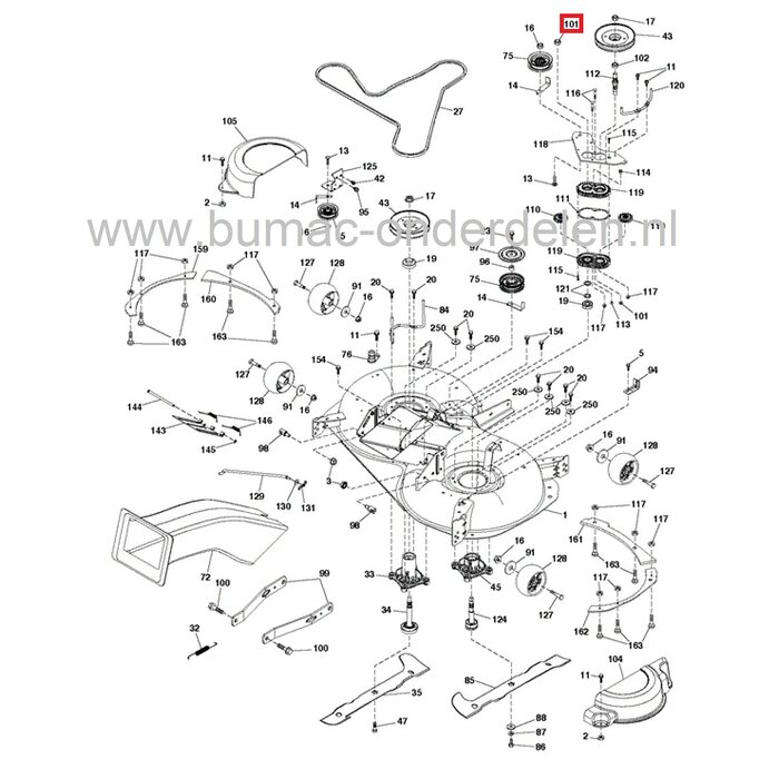 Moer 9/16-18 UNC voor Simplicity, Murray, Noma, Ariens, Gravely, Husqvarna, Jonsered, Partner, McCulloch, AYP, Lazer, Yardpro Zitmaaiers, Frontmaaiers, Tuintrekekrs oa met 50 Inch - 127 Cm Maaidek, Flensmoer voor Mesas Simplicity