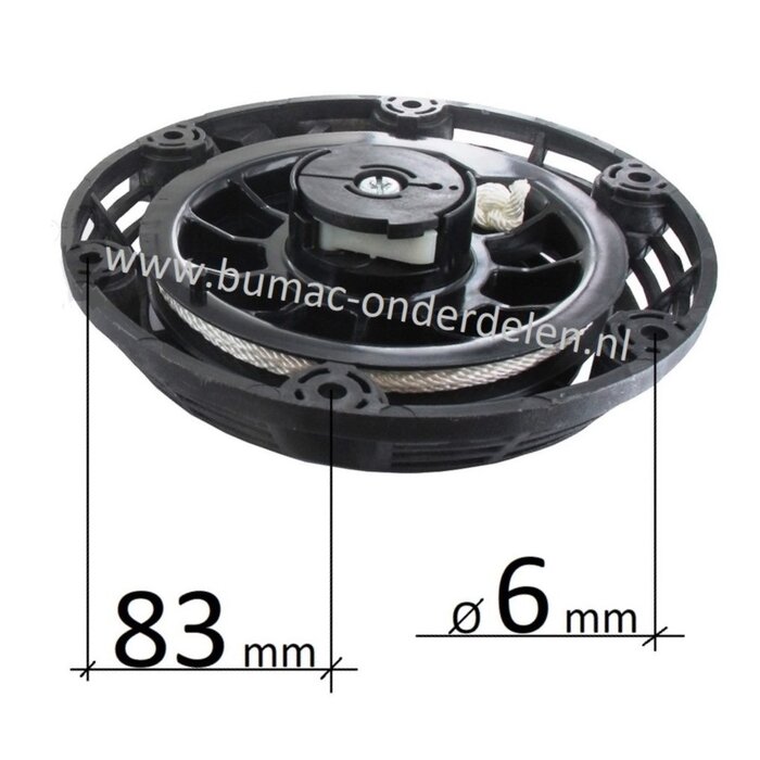 Handstarter voor Mitsubishi GT600 Motoren op Aggregaten, Generatoren, Waterpompen, Tuinfrezen, Trilplaten, Kantensnijders, Repeteerstarter