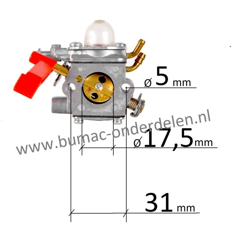 Carburateur voor Stiga, Castelgarden, Alpina, Mountfield, ABR42, ABR242D, B42, B42D, CB142,  EP420G, OKAY4516MS, SBC242, SBC242D, SBC243D, TB422, XB242D  Bosmaaier, Trimmer, Strimmer