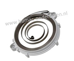 Starterveer voor Husqvarna, Jonsered  Kettingzagen compleet met cassette: Husqvarna 545,  550XP(G), 555, 556,  560XP(G),  562XP(G),  Jonsered CS2252, CS2253(WH), CS2258, CS2260(WH
