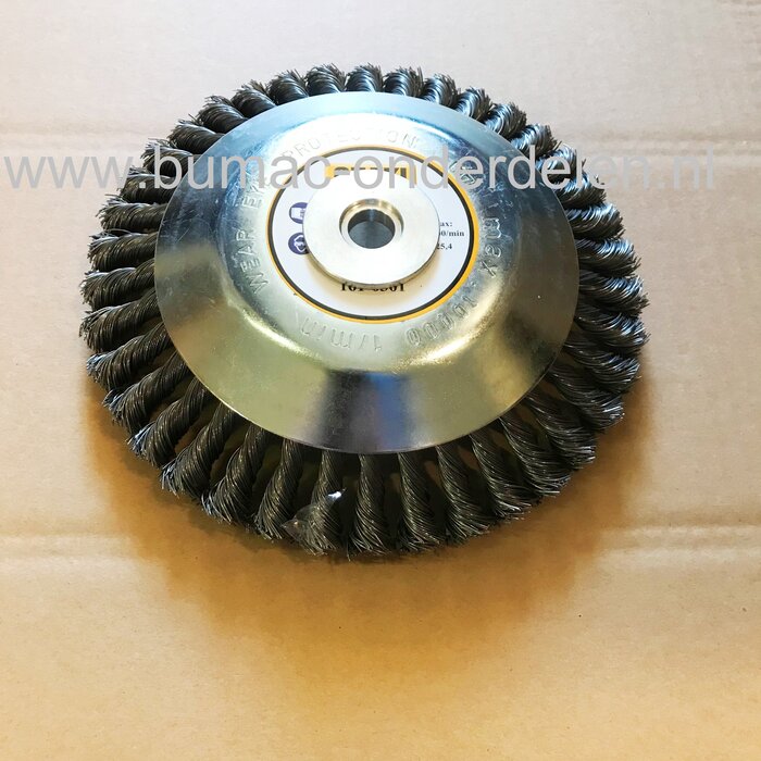 Onkruidborstel voor Bosmaaier, Motorzeis, Stalen Borstel 200 mm aansluiting 20 of 25,4 mm, Borstel voor verwijderen van Onkruid op Stoep, Trottoir, Oprit, Stenen Borstel voor Stihl, Husqvarna, Jonsered, Echo, Dolmar, Stiga, Kawasaki, Makita, MTD, Castelga