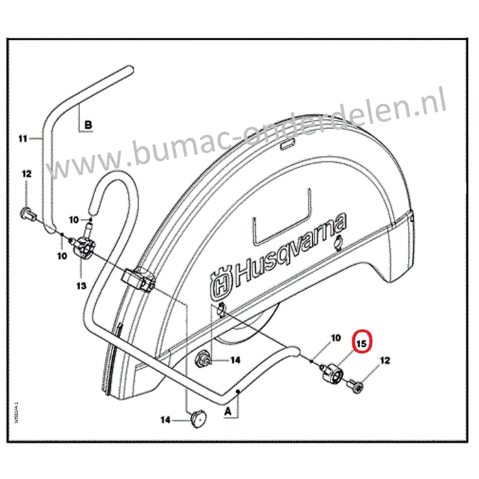 Sproeier voor Husqvarna, Partner Motorslijpers, Doorslijpmachines, Bandenzaag, K770, K1270, K1270RAIL, K760, k770, K970II, K970III, Sproeierhuis,  K 770, K 1270, K 1270 RAIL, K 760, k 770, K 970 II, K 970 III, onderdeel