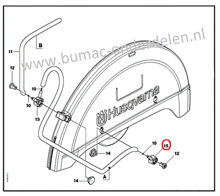 Sproeier voor Husqvarna, Partner Motorslijpers, Doorslijpmachines, Bandenzaag, K770, K1270, K1270RAIL, K760, k770, K970II, K970III, Sproeierhuis,  K 770, K 1270, K 1270 RAIL, K 760, k 770, K 970 II, K 970 III, onderdeel