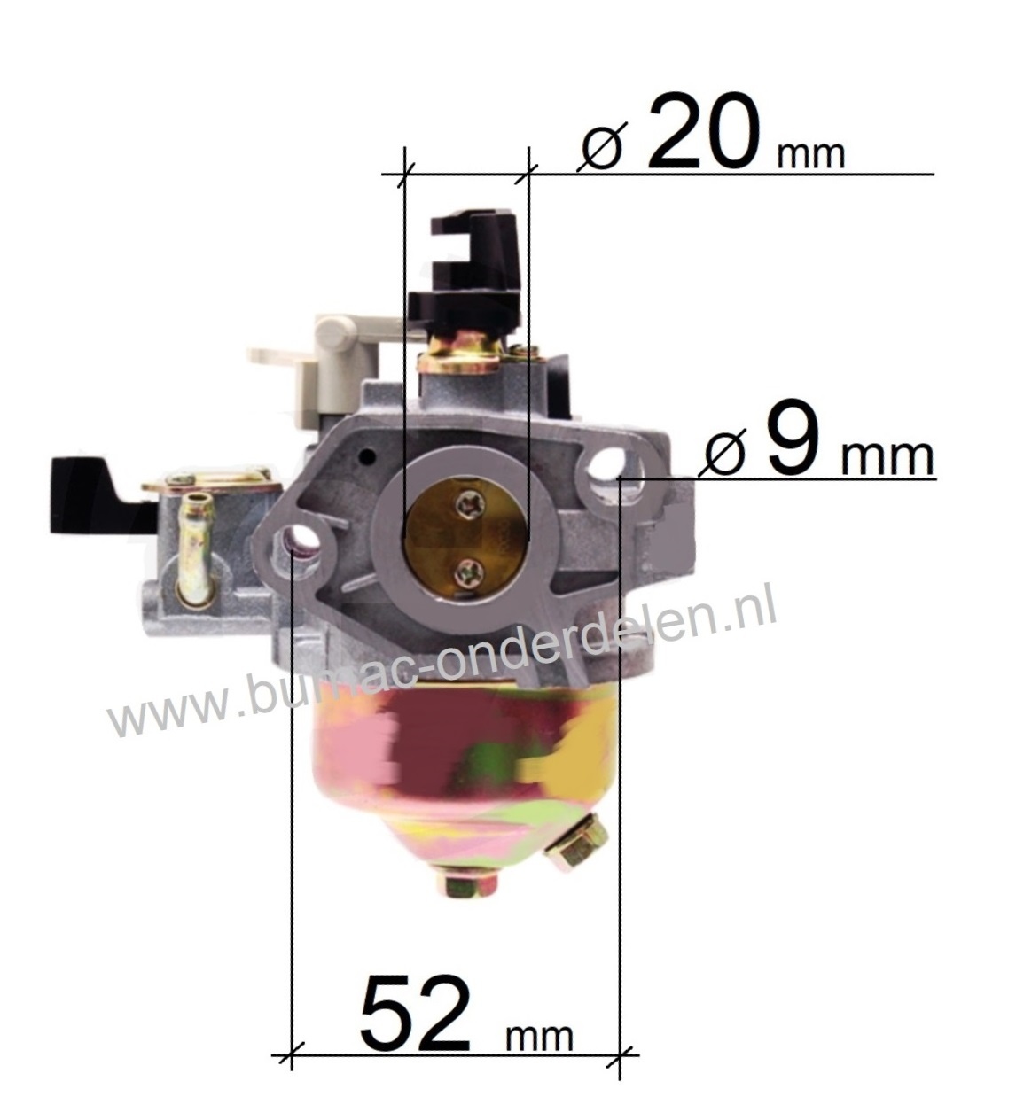 LONCIN Carburator voor motoren op Generatoren, Grasmaaiers, Tuinfrezen, Trilplaten, Verticuteermachines, Waterpompen, Veegmachine, G240F, G240FD, Carburateur, G 240 F, G 240 FD