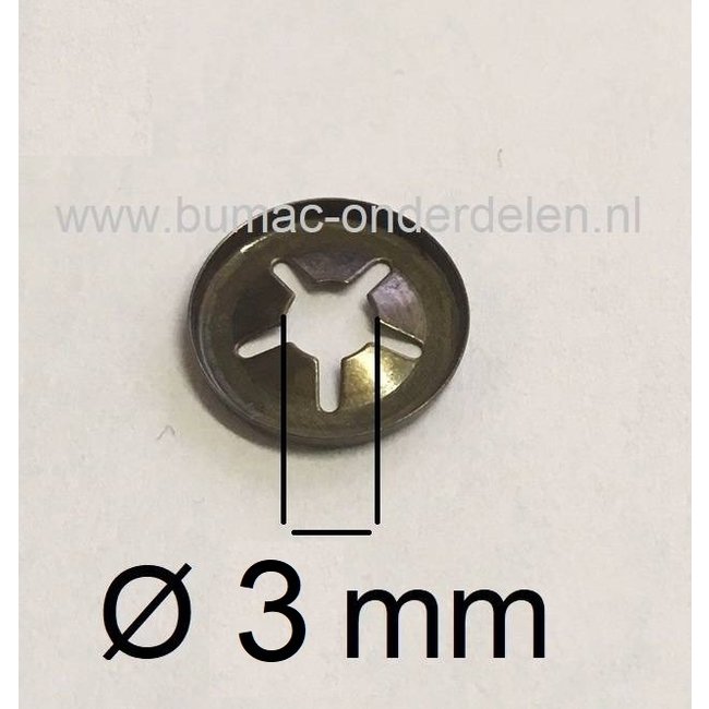 Asklemring - Starlock Borgring Binnen Ø  3 mm, Buiten Ø 11 mm voor Grasmaaier, Zitmaaier, Frontmaaier, Quad, Tuintrekker, Kooimaaier, Tuinfrees, Minikraan, Werktuigen