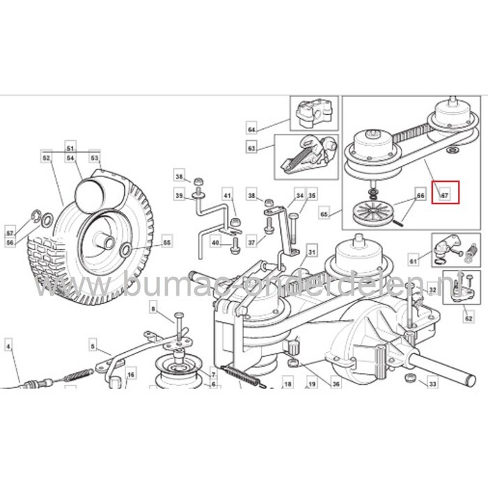 Getande Riem 98 Tands Tussen Aandrijfbak van Castelgarden - Stiga - Alpina - Mountfield Zitmaaier, Skeltermaaier Tandriem voor 725V, BT63E, BT63VB, GB6/63, PE60VD, R25V, Sentar F1B, SR63, SR6365, TC65/63, XE70VD, XE75VD, XE80VD
