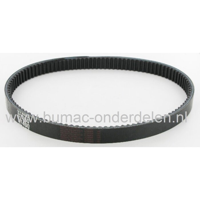 Getande Riem 98 Tands Tussen Aandrijfbak van Castelgarden - Stiga - Alpina - Mountfield Zitmaaier, Skeltermaaier Tandriem voor 725V, BT63E, BT63VB, GB6/63, PE60VD, R25V, Sentar F1B, SR63, SR6365, TC65/63, XE70VD, XE75VD, XE80VD