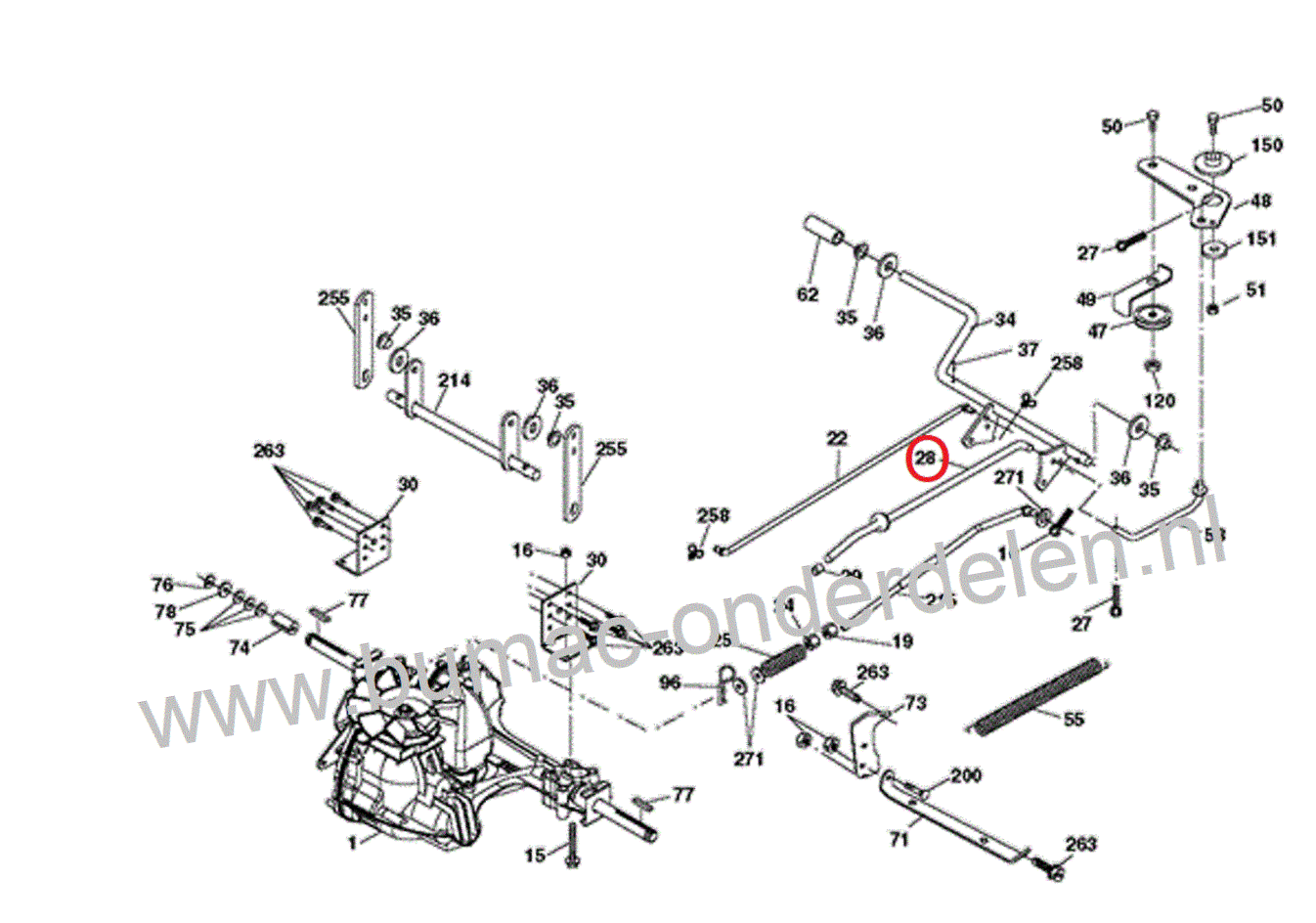 Vrijstandhendel Husqvarna, Jonsered, McCulloch, Partner Zitmaaier Hendel tbv vrijloop Hydrostaat, Hydrostaatontgrendelingspook, Hendel om de Hydrostaat te ontkoppelen opdat de Zitmaaier verduwt kan worden komt onder andere voor op FL 12597, FLL 1