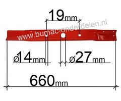 Maaimes 66 Cm voor SNAPPER voor 26 Inch Zitmaaier, Skelter, Tuintrekker, Onder andere voor Modellen 26062, 26063, 26064, 26069 T, 26083, 26084, 26085, 2650, 2651, 2661S, HWPS 2660 RV, HWPS 26700 BV,