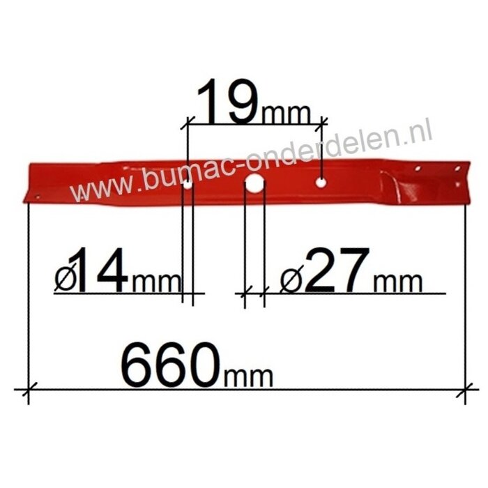 Maaimes 66 Cm voor SNAPPER voor 26 Inch Zitmaaier, Skelter, Tuintrekker, Onder andere voor Modellen 26062, 26063, 26064, 26069 T, 26083, 26084, 26085, 2650, 2651, 2661S, HWPS 2660 RV, HWPS 26700 BV,